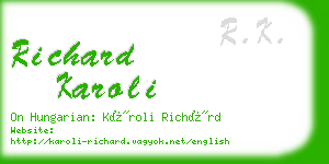 richard karoli business card